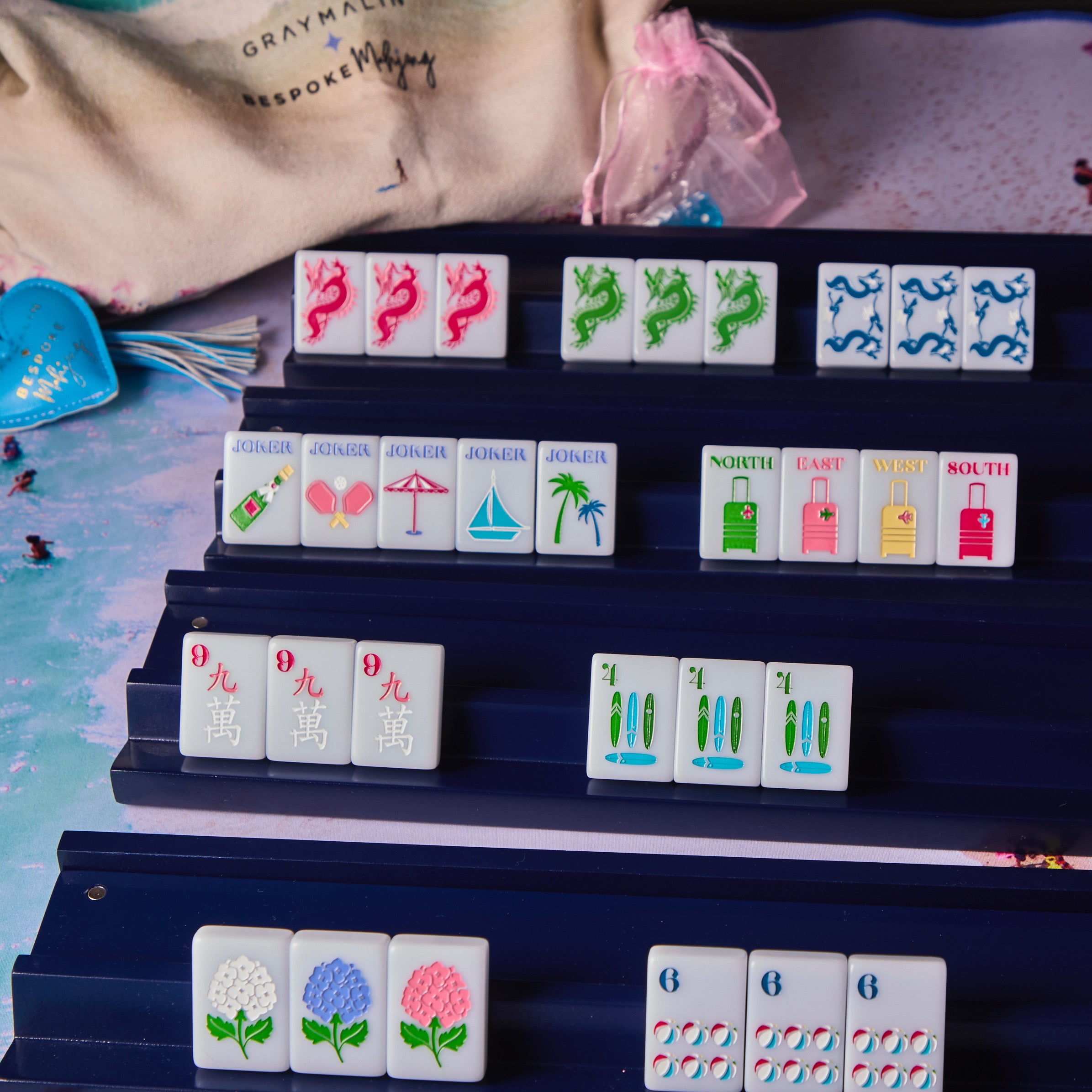 Gilt X Coastal Blue Mahjong Tiles – OCEAN BLUE