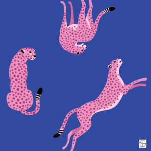 Flirty Leopards Mat - Vivid Blue