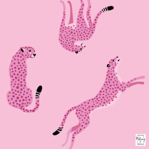 FLIRTY LEOPARDS MAT - PETAL PINK