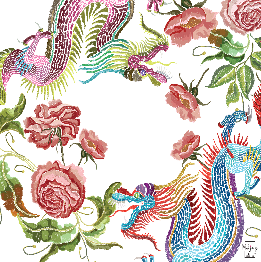 YEAR OF THE DRAGON MAT - DOVE WHITE