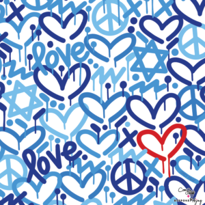DOUBLE-SIDED MAT | Double the Fun/Gilt x Color Crush – HOLIDAY LOVE MAT – BLUE