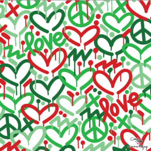 DOUBLE-SIDED MAT | Double the Fun/Gilt x Color Crush – HOLIDAY LOVE MAT – RED/GREEN