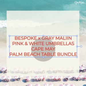 SPECIAL ORDER – Gilt X Coastal Blue Palm Beach All Acrylic Coastal Blue Bundle – Pink and White Umbrellas, Cape May