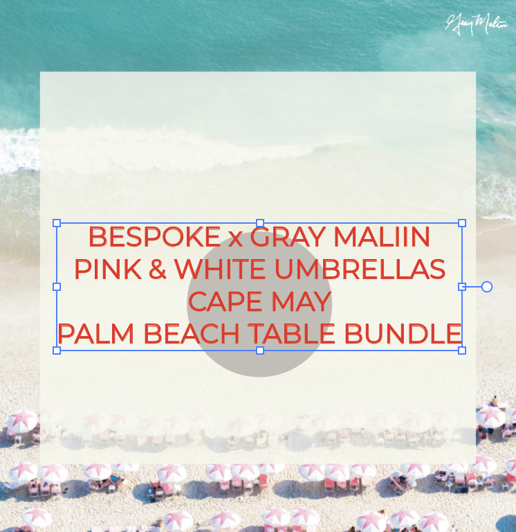 SPECIAL ORDER – Gilt X Coastal Blue Palm Beach All Acrylic Coastal Blue Bundle – Pink and White Umbrellas, Cape May