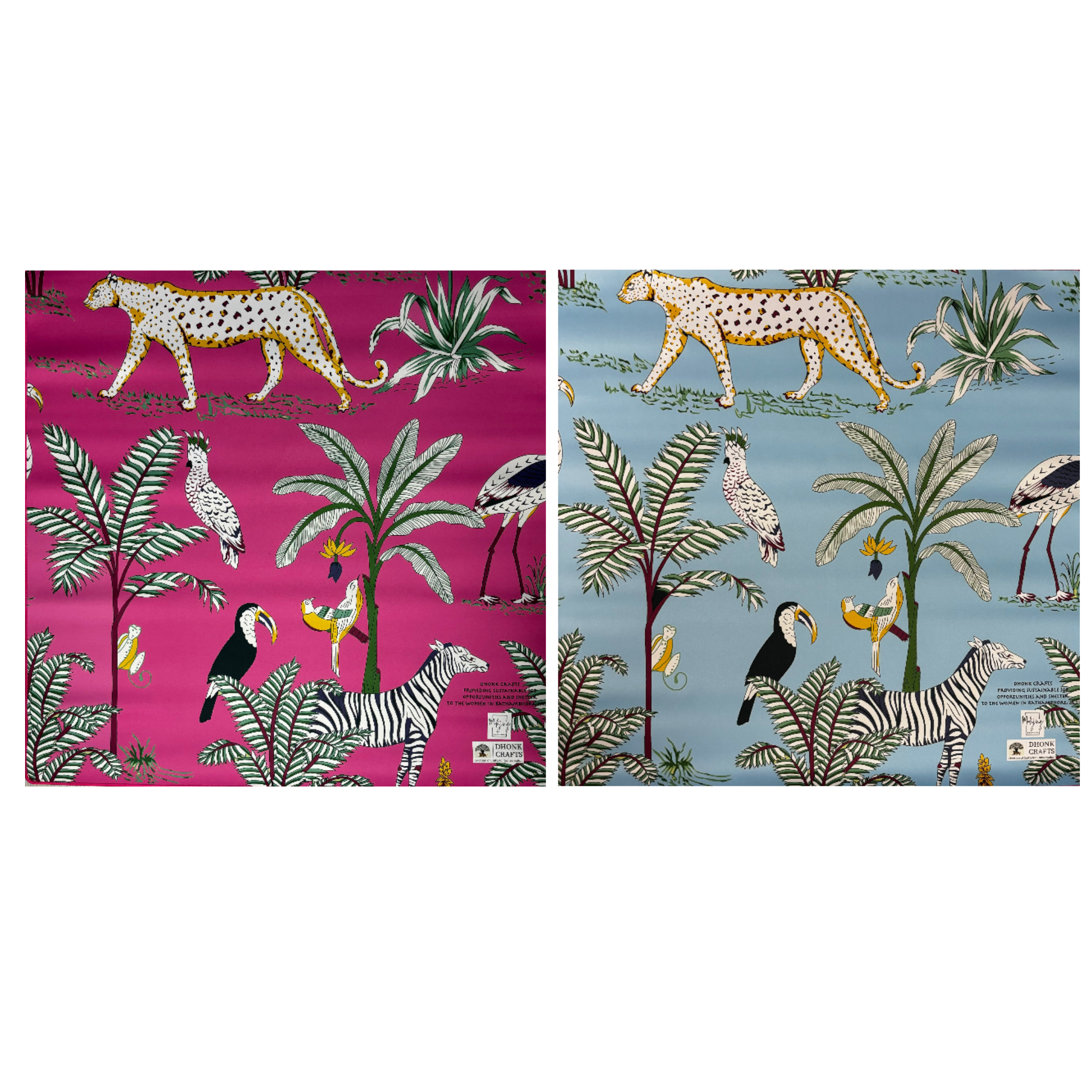 DOUBLE-SIDED MAT | Double the Fun/Dhonk & Gilt Collab Jungle Mat – HOT PINK AND TURQUOISE